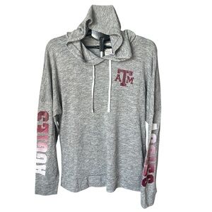 PINK Victoria's Secret Texas A&M Gray Hoodie Size Medium NWT